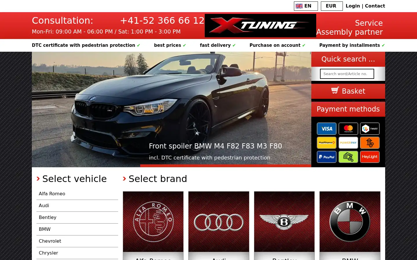 Screenshot of xtuning.ch