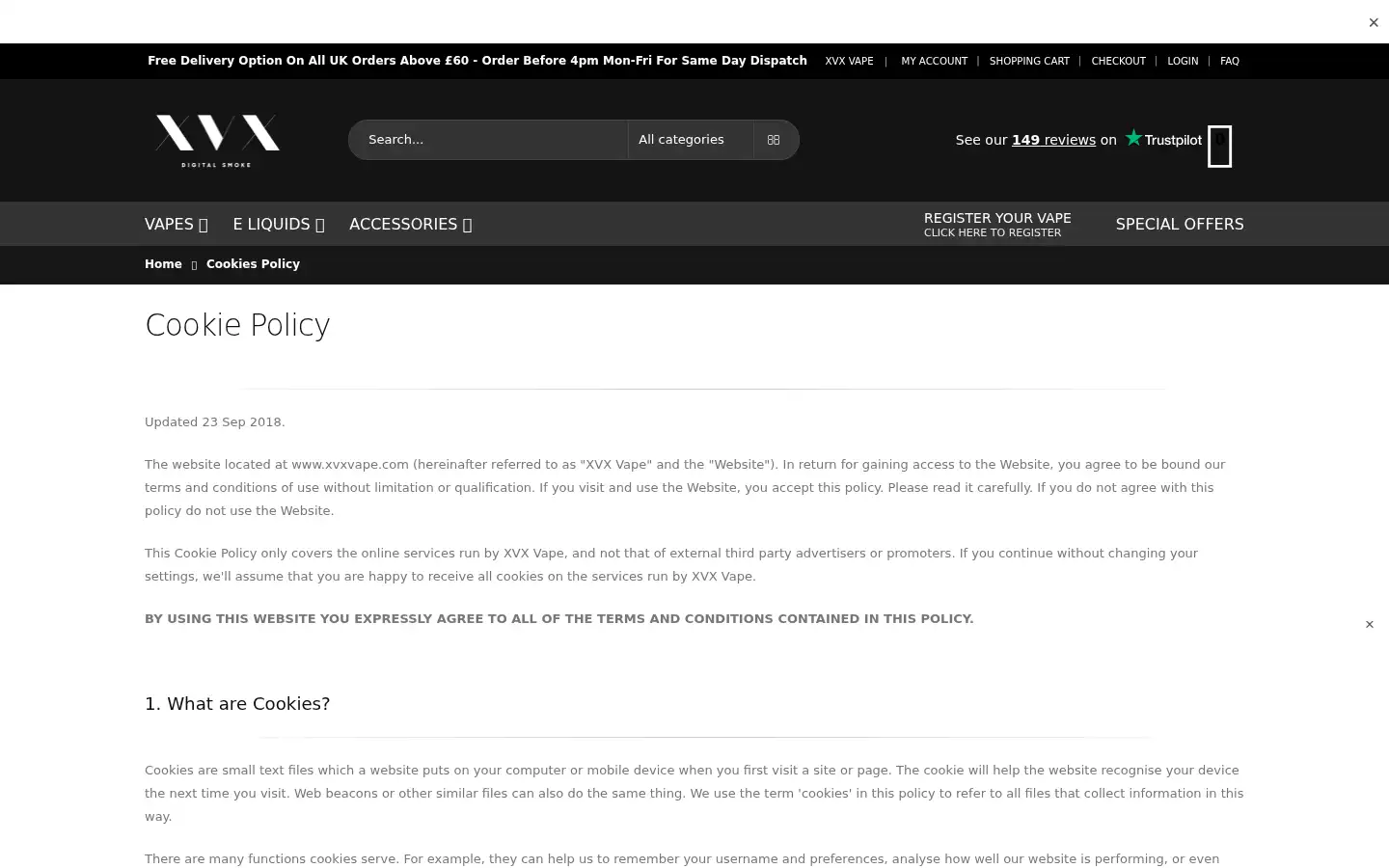 Screenshot of xvxvape.com