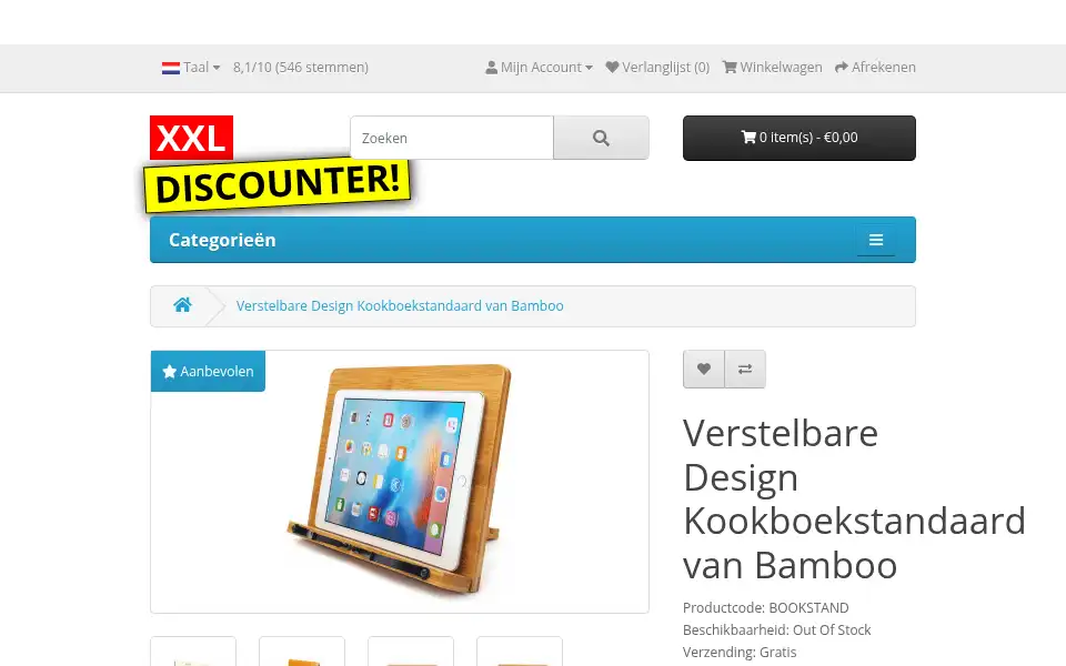 Screenshot of xxl-discounter.nl