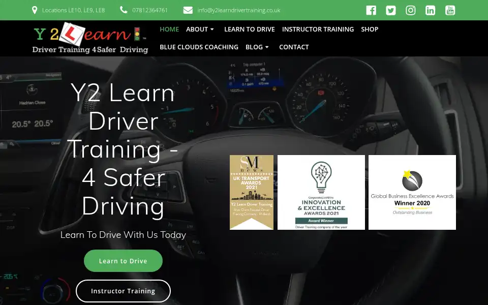 Screenshot of y2learndrivertraining.co.uk