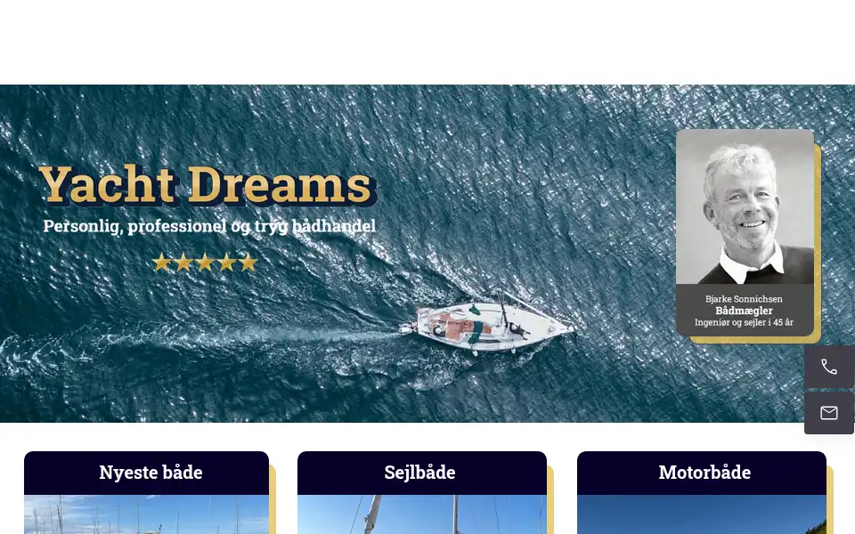 Screenshot of yachtdreams.dk