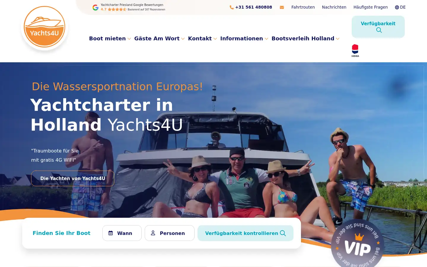 Screenshot of yachts4u.de