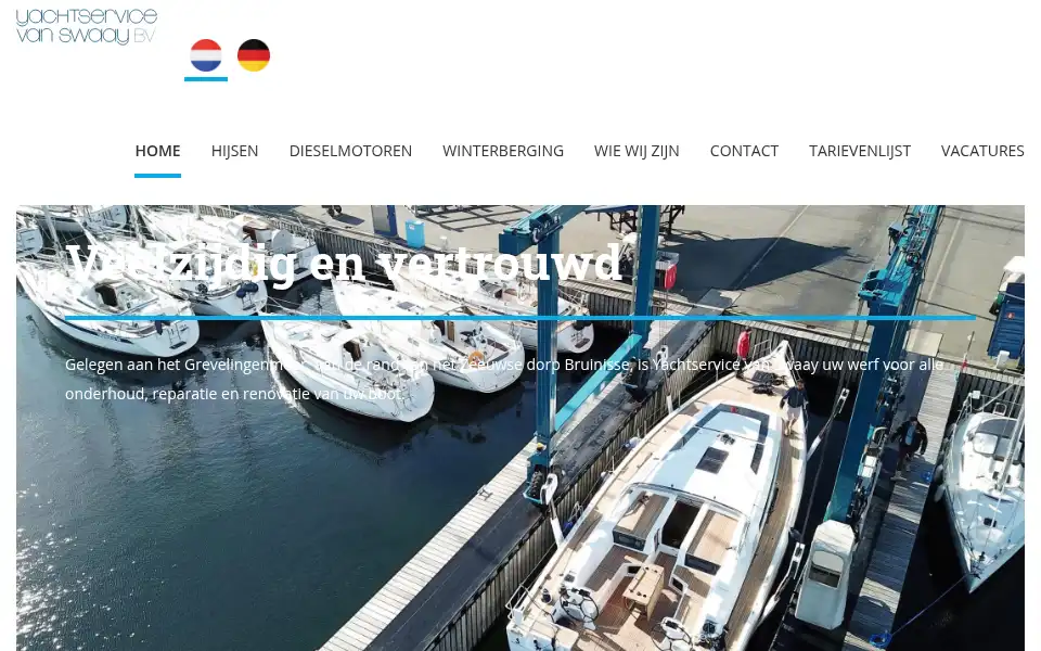 Screenshot of yachtservice-vanswaay.nl