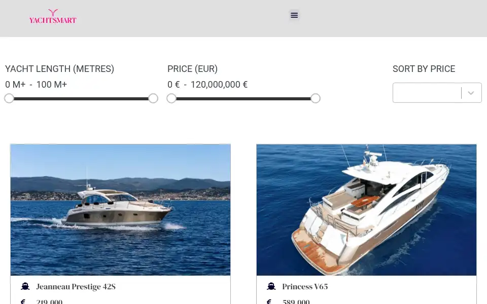 Screenshot of yachtsmart.com