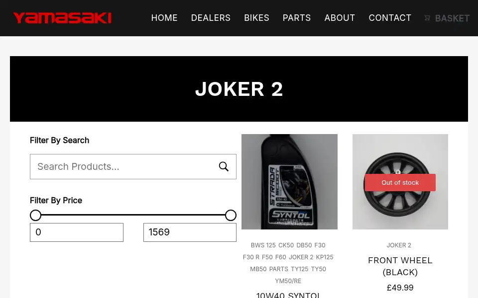 Screenshot of yamasaki.co.uk