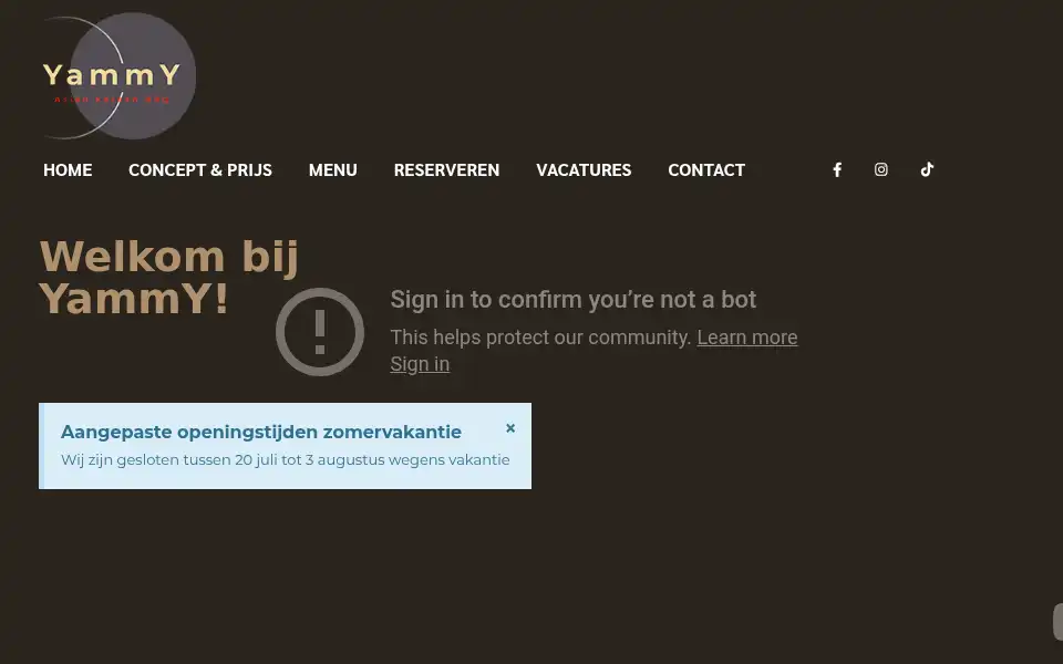 Screenshot of yammy.nl