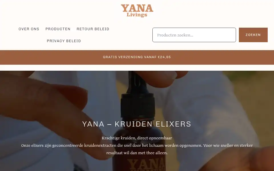 Screenshot of yanalivings.com