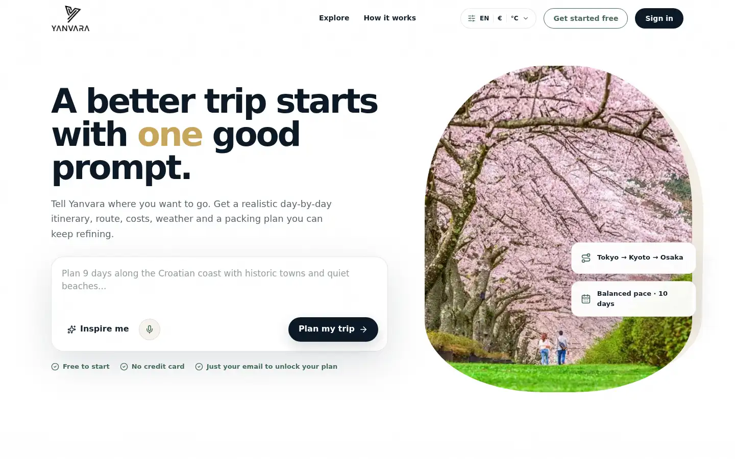 Screenshot of yanvara.com
