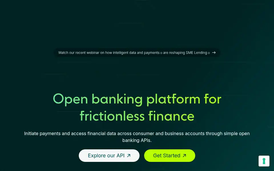 Screenshot of yapily.com