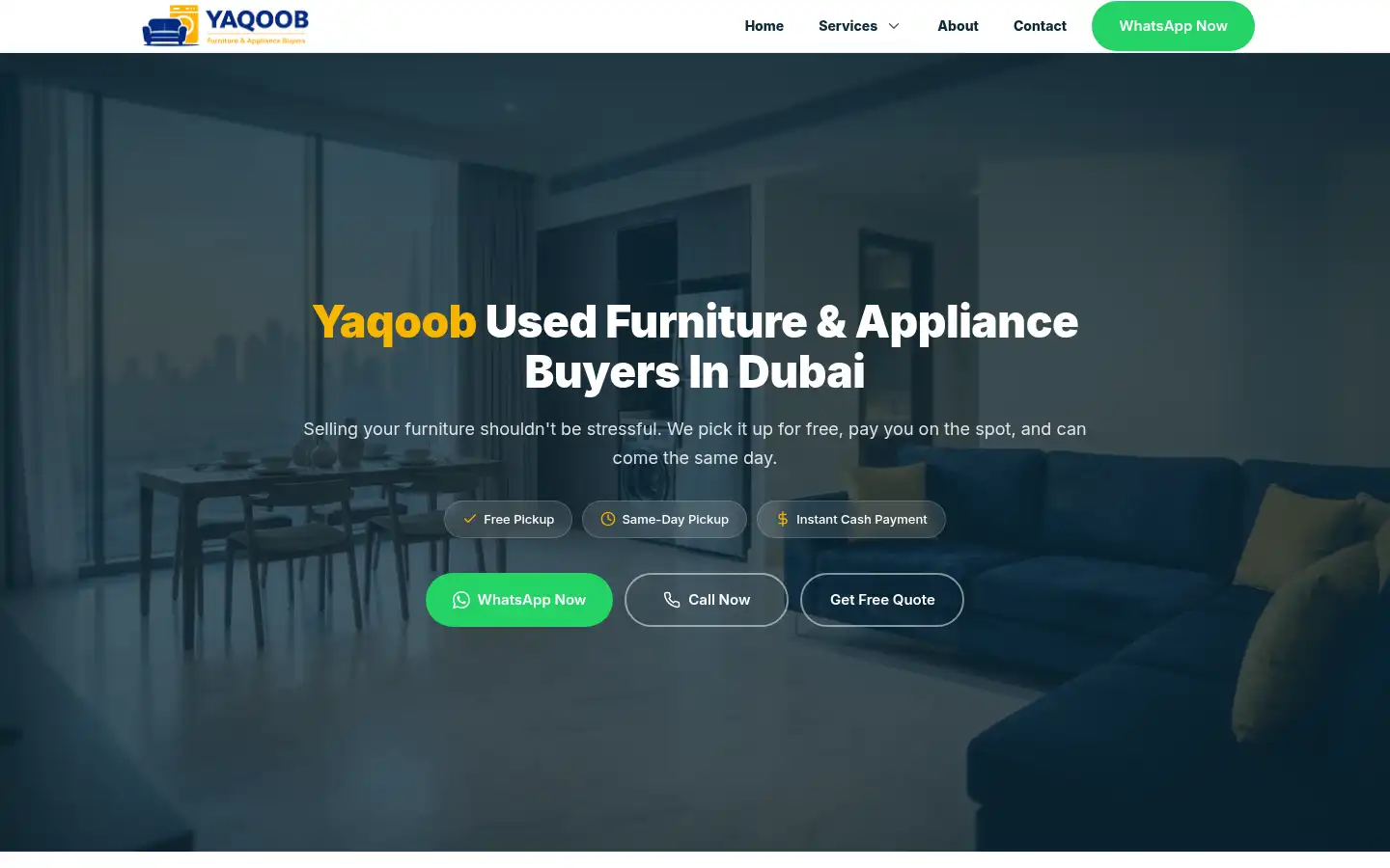 Screenshot of yaqoobfurniturebuyers.com