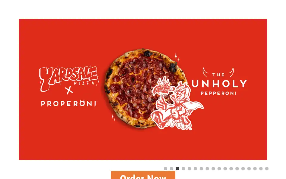 Screenshot of yardsalepizza.com