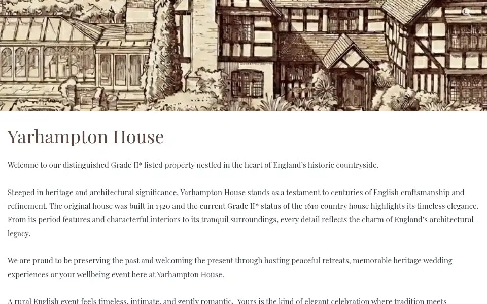 Screenshot of yarhamptonhouse.co.uk