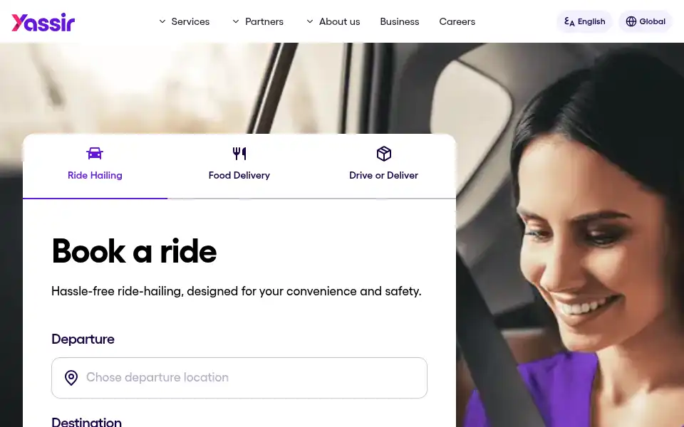 Screenshot of yassir.com