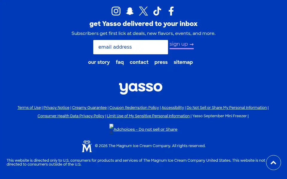 Screenshot of yasso.com