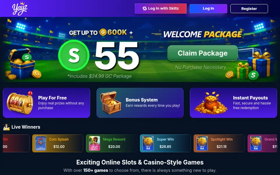 Screenshot of yayz.com