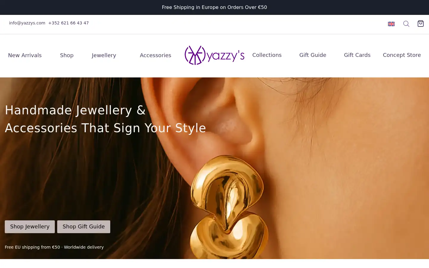 Screenshot of yazzys.com