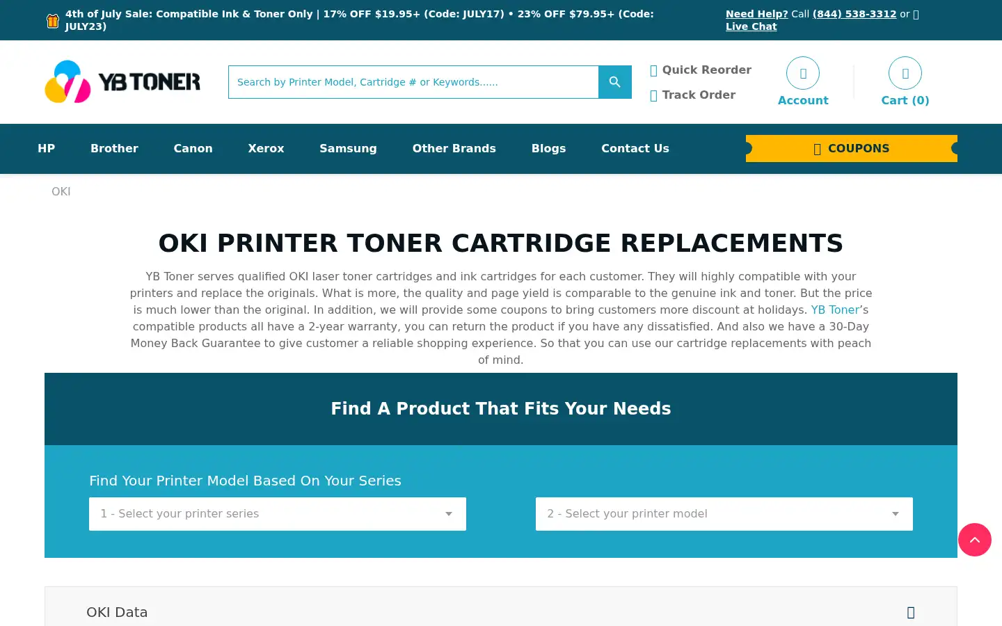 Screenshot of ybtoner.com