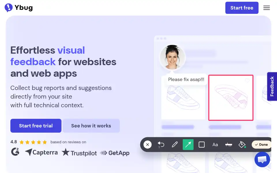 Screenshot of ybug.io