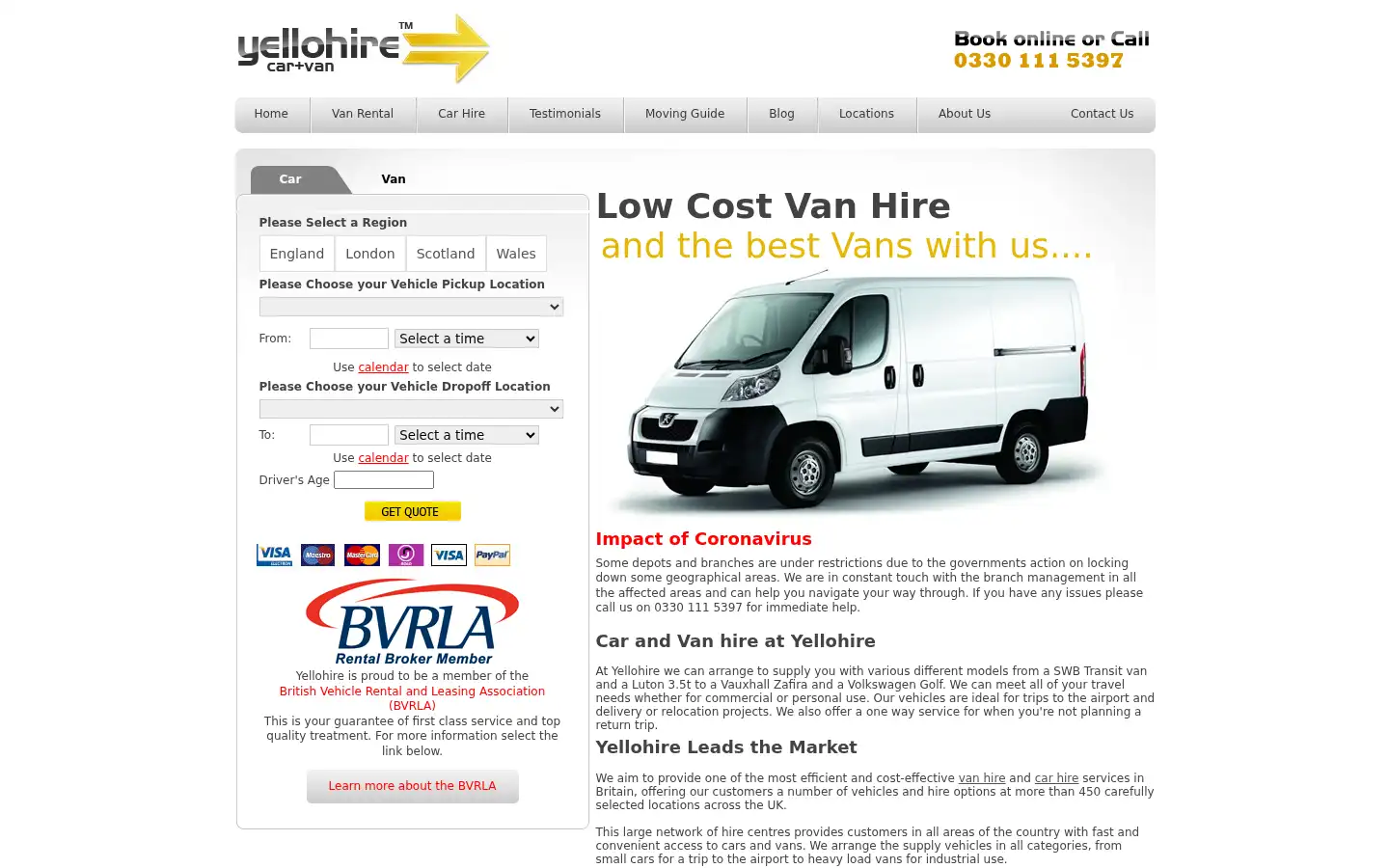 Screenshot of yellohire.com