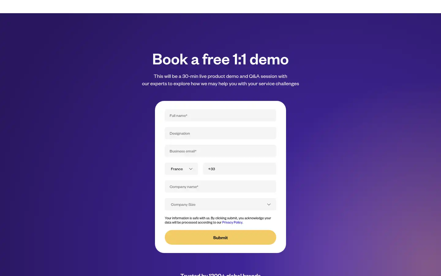 Screenshot of yellow.ai