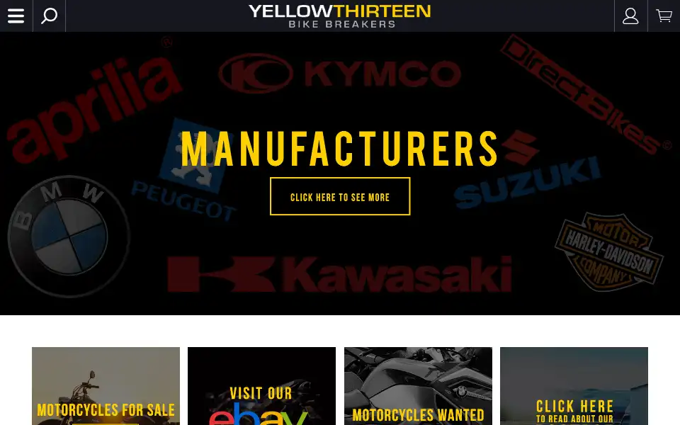 Screenshot of yellow13bikebreakers.co.uk