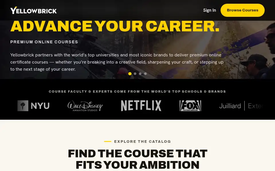 Screenshot of yellowbrick.co