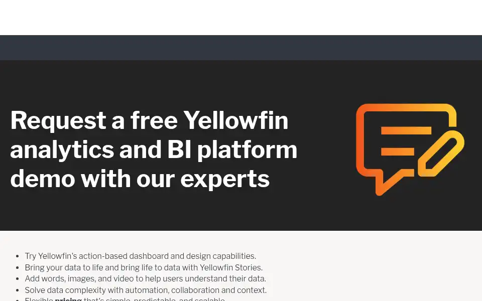 Screenshot of yellowfinbi.com