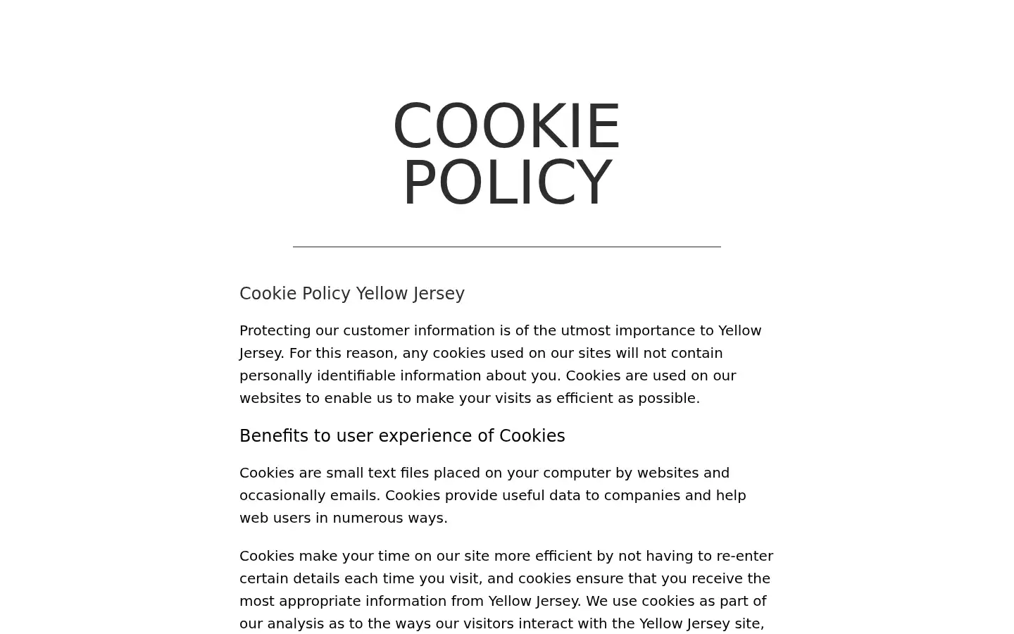Screenshot of yellowjersey.co.uk