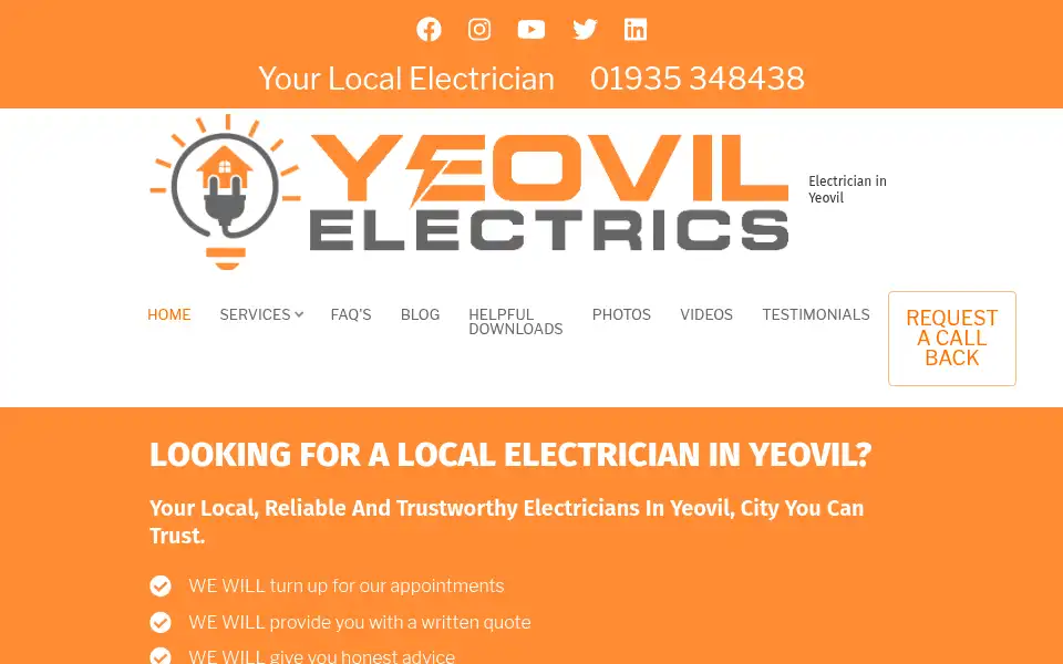 Screenshot of yeovilelectrics.co.uk
