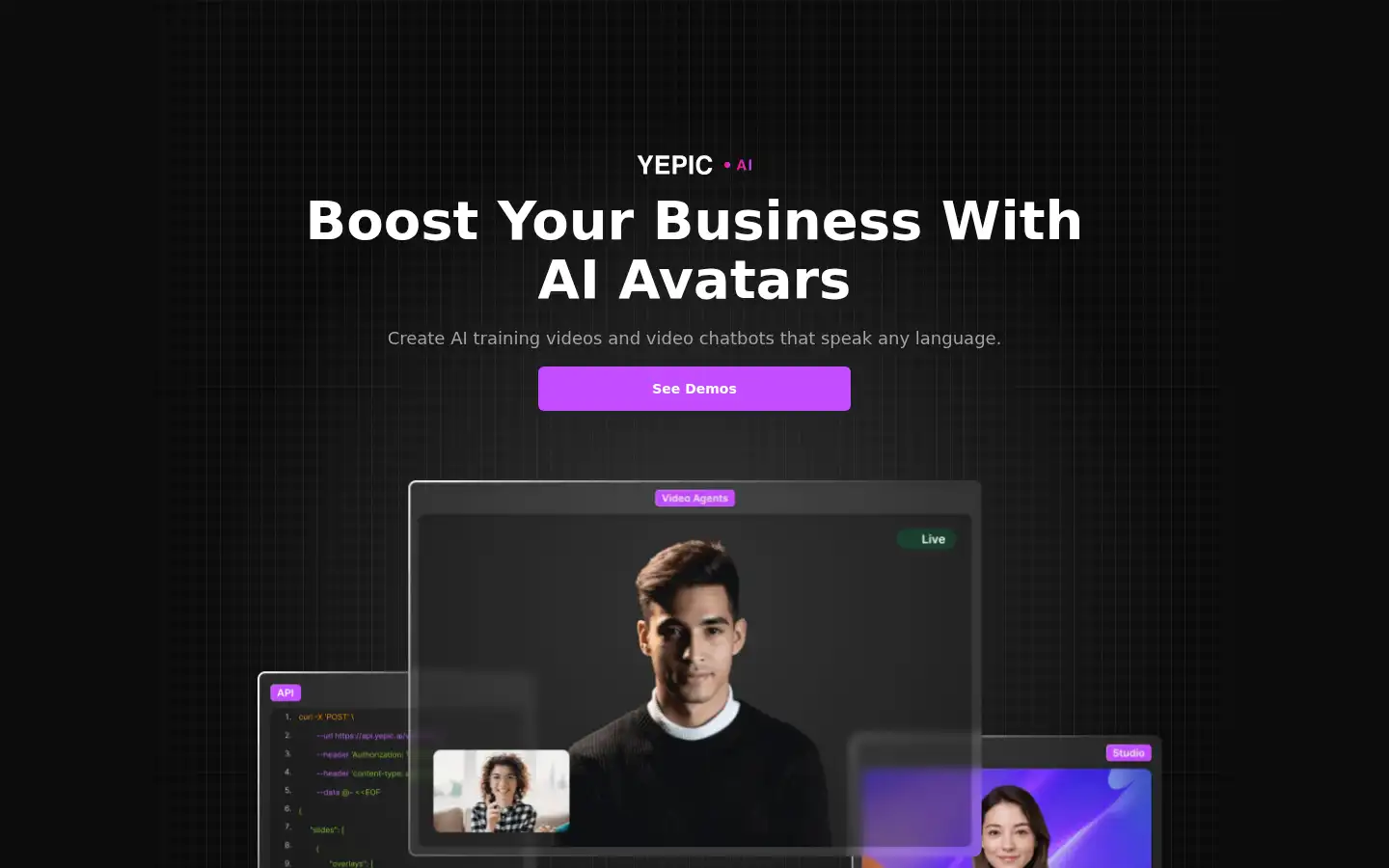 Screenshot of yepic.ai