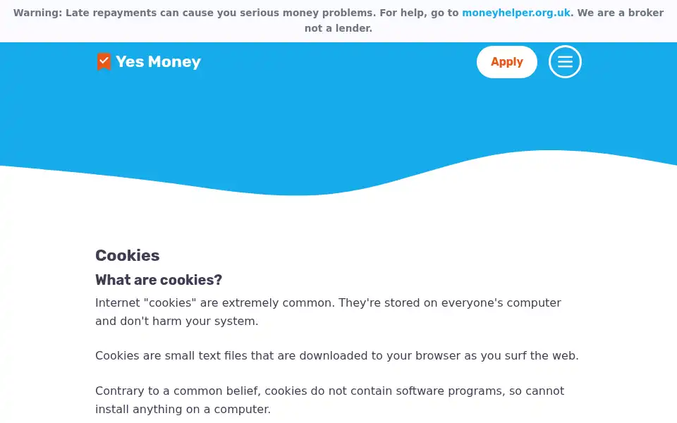 Screenshot of yes-money.co.uk