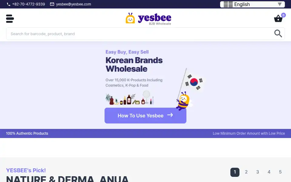 Screenshot of yesbee.com