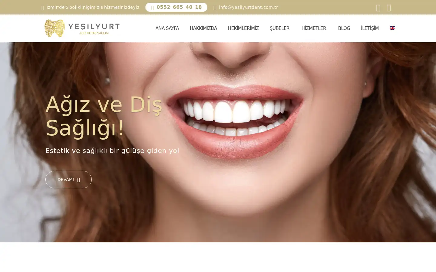 Screenshot of yesilyurtdent.com.tr