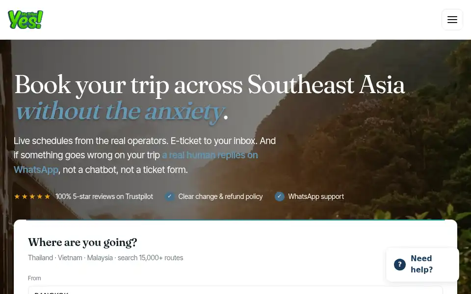 Screenshot of yesmytrips.com