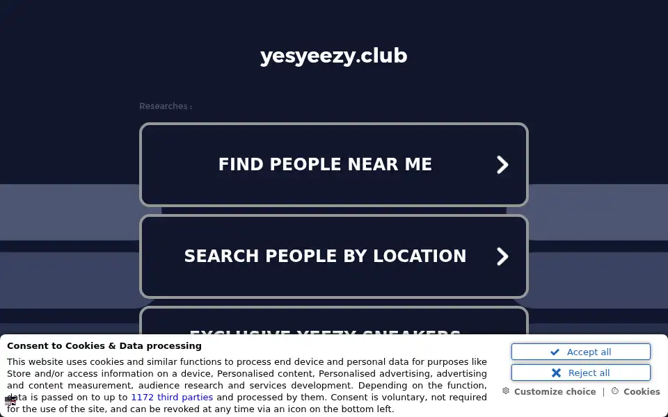 Screenshot of yesyeezy.club