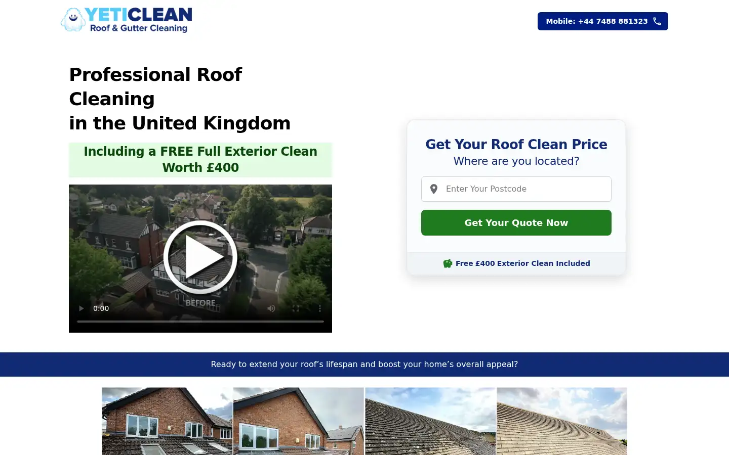 Screenshot of yeticlean.co.uk