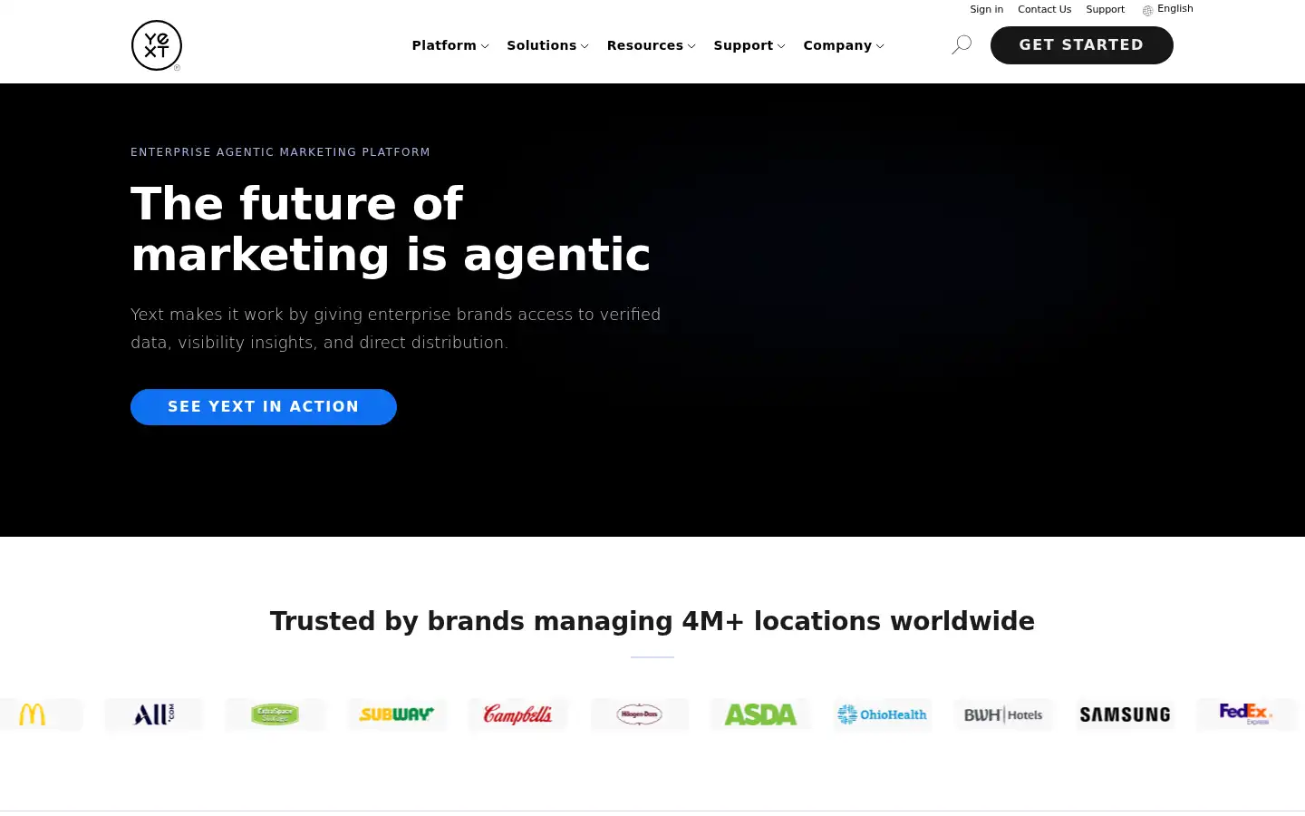 Screenshot of yext.com