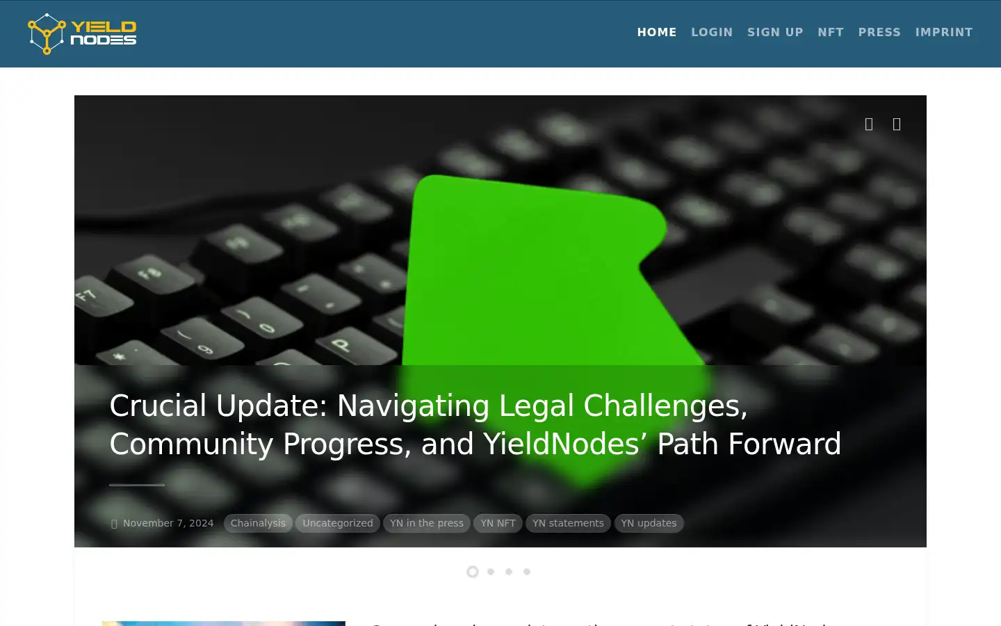 Screenshot of yieldnodes.com
