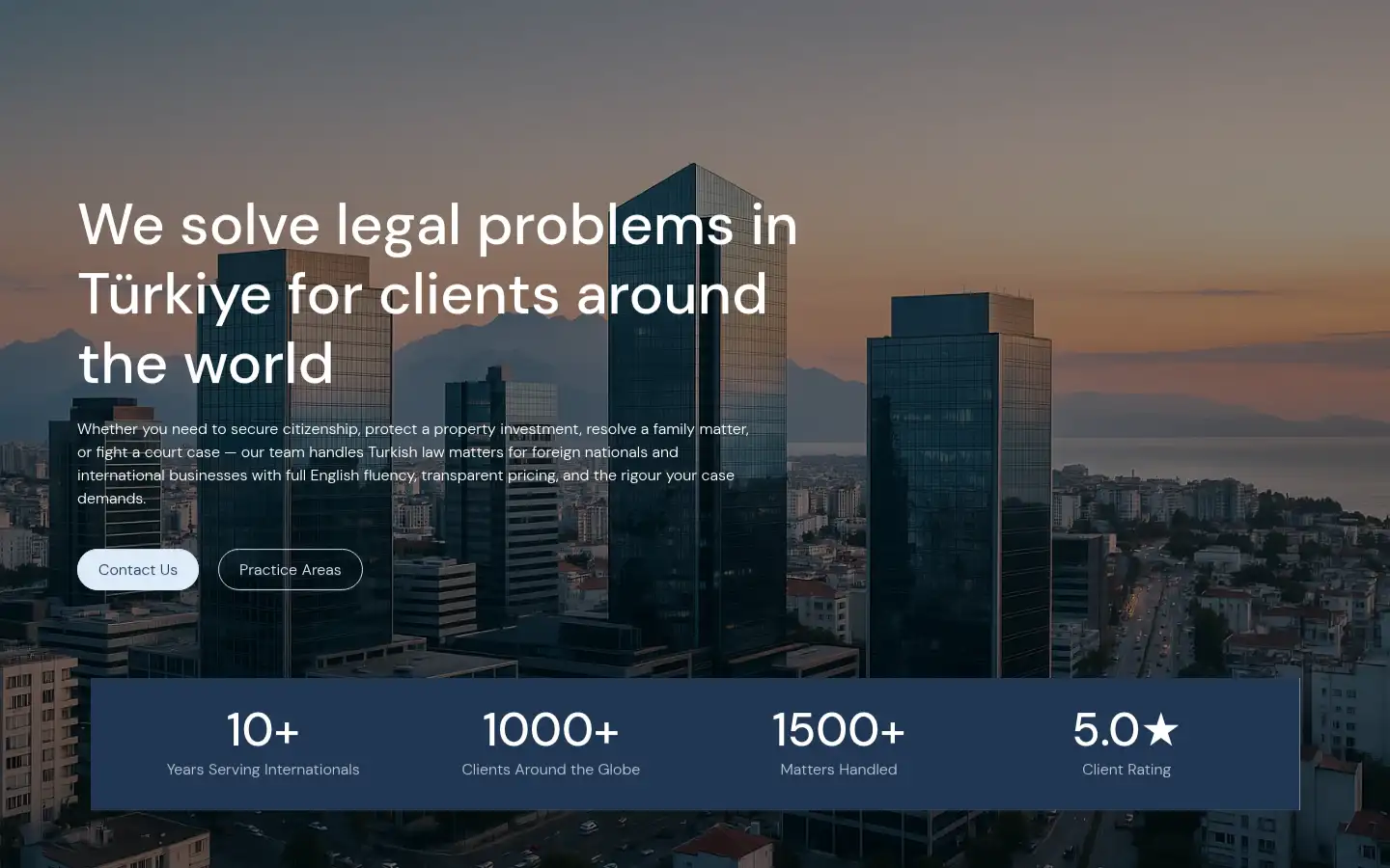 Screenshot of yilmazattorneys.com