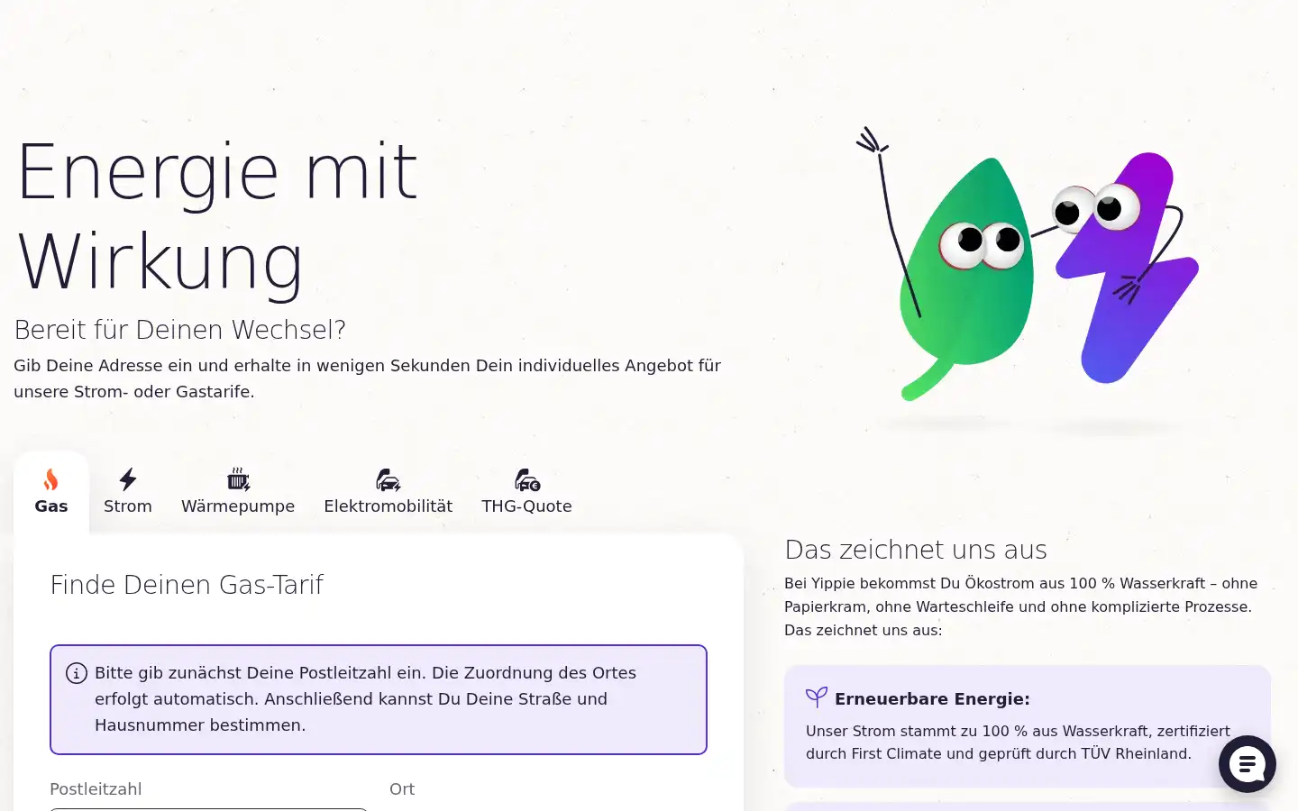 Screenshot of yippie.de