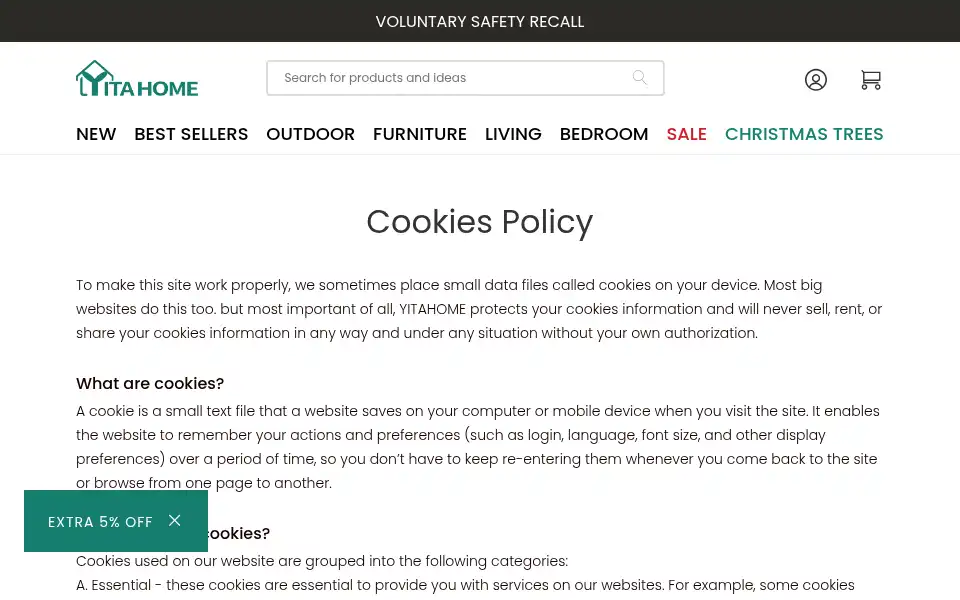 Screenshot of yitahome.com