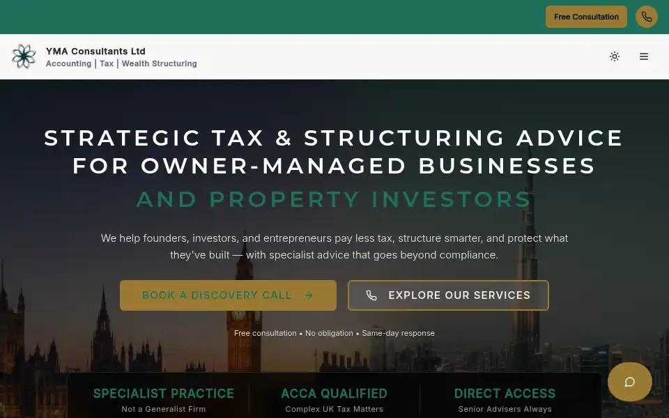 Screenshot of ymaconsultants.com