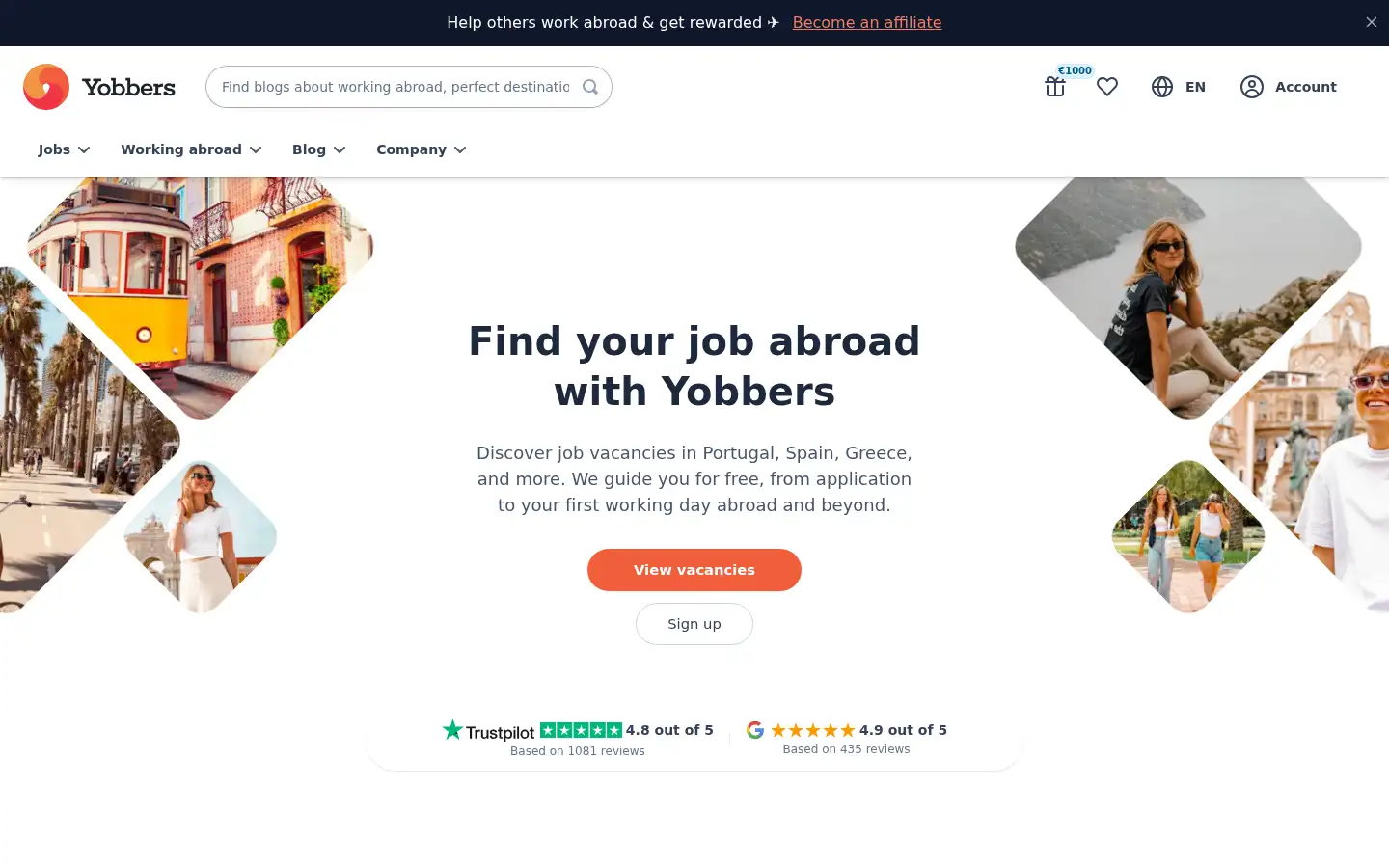 Screenshot of yobbers.com