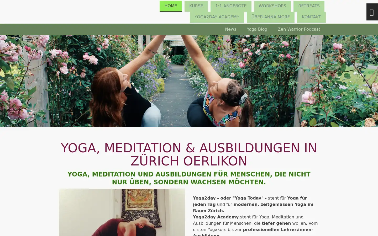 Screenshot of yoga2day.ch