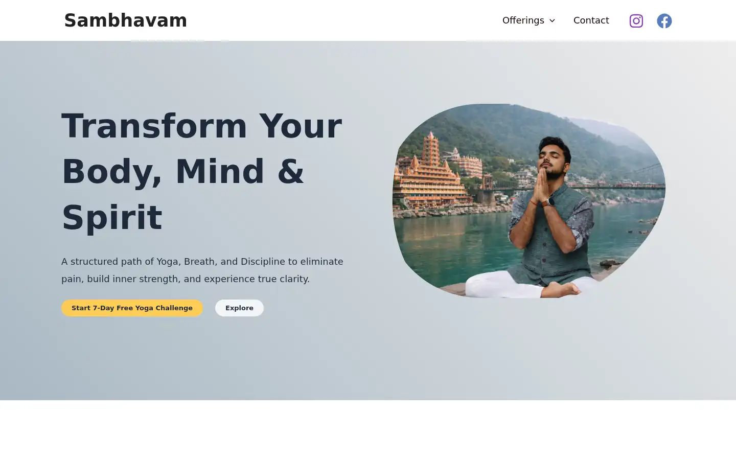 Screenshot of yogasambhavam.com
