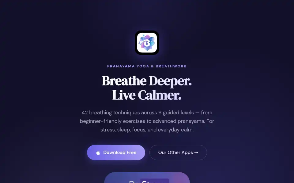 Screenshot of yogibreath.com