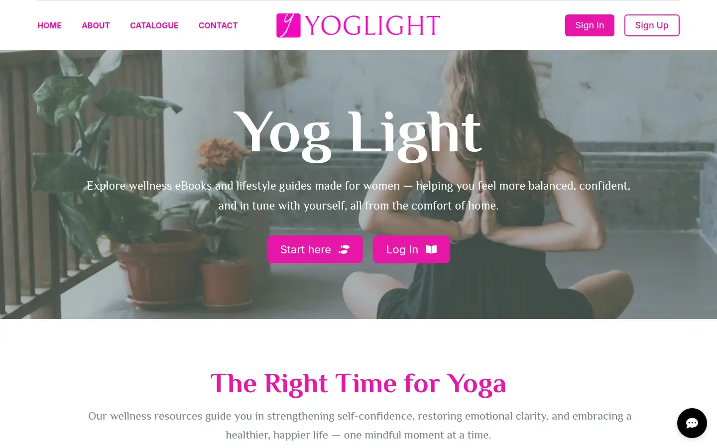 Screenshot of yoglight.com