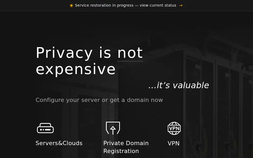 Screenshot of yohost.org