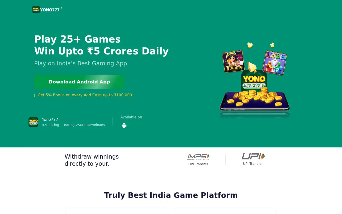 Screenshot of yono777.com