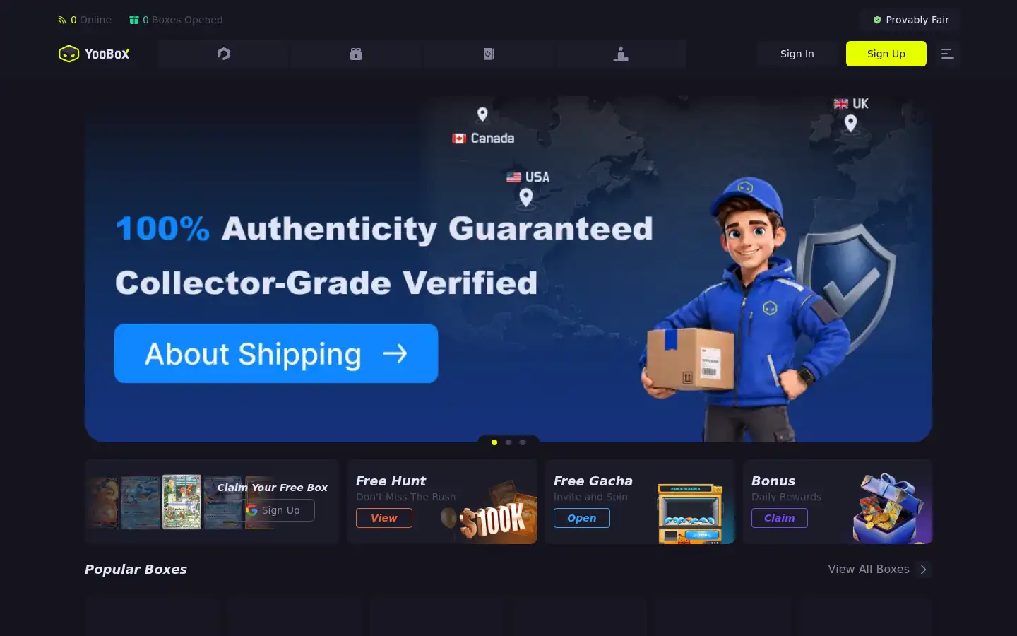 Screenshot of yoobox.gg
